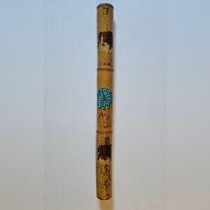 Vintage Native American Large Buffalo Bamboo Rain Stick 26.5" x 2.25"